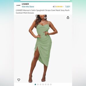 Mint Green Silky Midi Dress